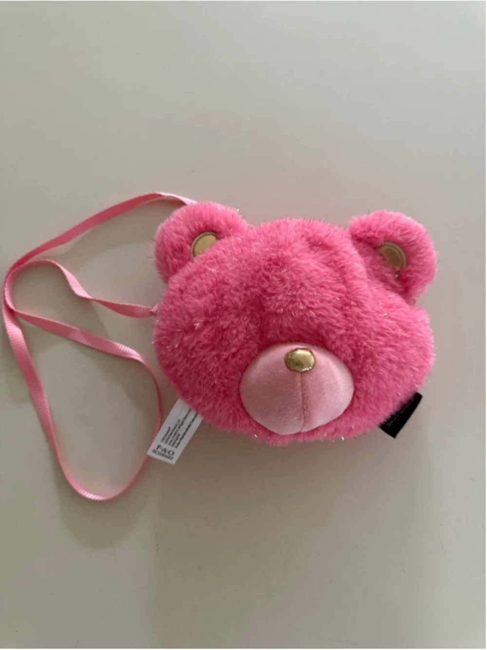 Girls FAO Schwarz Pink Teddy Bear Crossbody Bag One Size